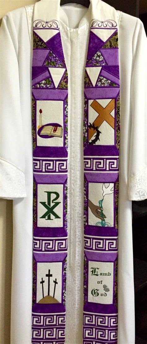 Purple Mosaic Stole With Lenten Symbols For Pastor Etsy In 2021
