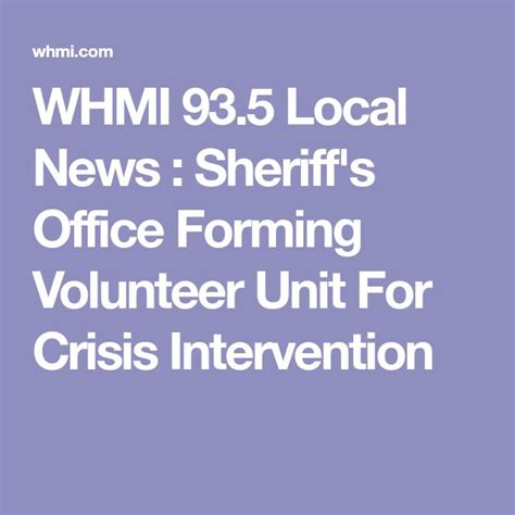 whmi 93 5 local news sheriff s office forming volunteer unit for crisis intervention sheriff