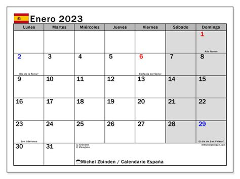 Calendario Enero De 2023 Para Imprimir “48ld” Michel Zbinden Es