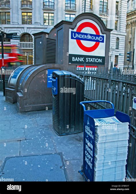 Bank Underground Station Entrance City Of London Hi Res Stock
