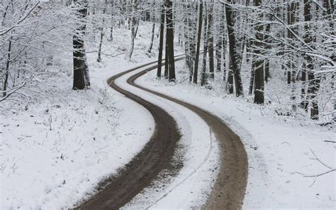 Извивающаяся дорога обои картинки фото Winter Scenery Winter