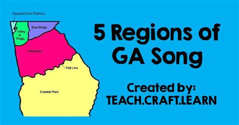 Regions Of Ga The Land Of Nd Grade