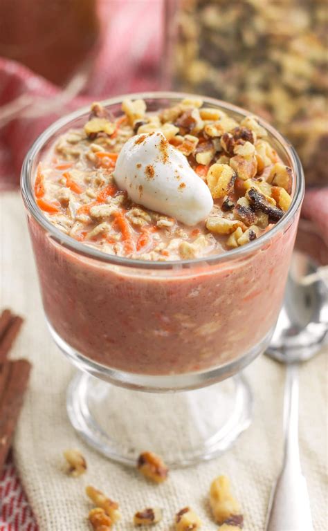 Get ideas about smart snacks that are low in carbohydrates from this webmd slideshow. Healthy Carrot Cake Overnight Dessert Oats Recipe | Gluten ...
