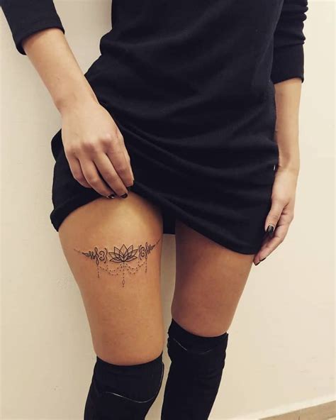 Thigh Garter Tattoo Calve Tattoo Lace Thigh Tattoos Front Thigh