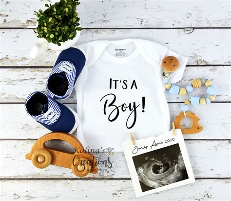 Baby Boy Gender Reveal For Social Media Announce Template Etsy