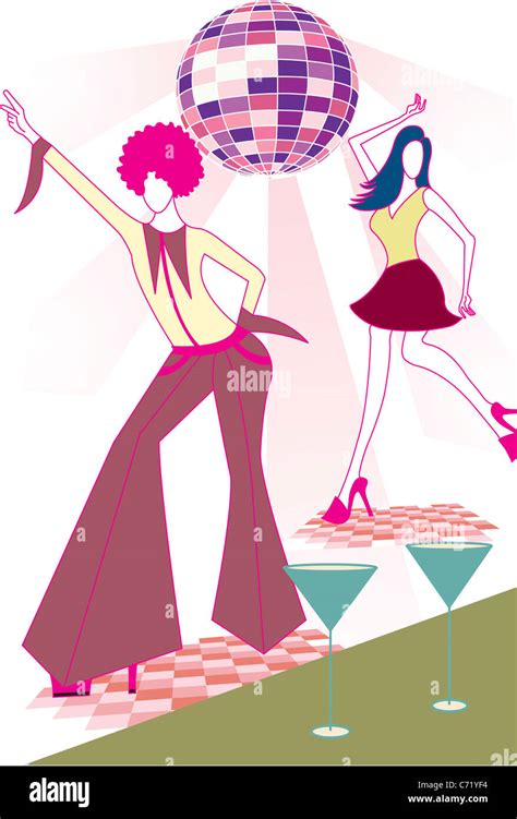 Illustration Of Disco Retro Dancers Stock Photo Alamy