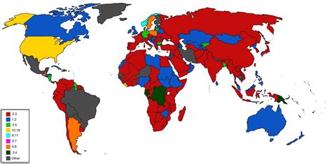 Map Of Aspect Ratios Of Flags Vexillology