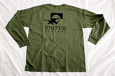 Sniper Central T Shirt Long Sleeve Sage Green Sniper Central