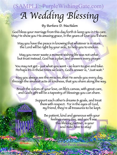 A Wedding Blessing 5x7 Frame Able T Blessing Poem Birthday