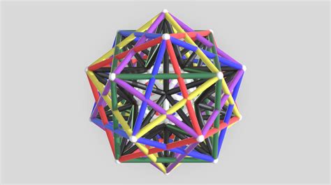 Nested Starcage Colored 3d Model By Sacredgeometryweb 435b13b