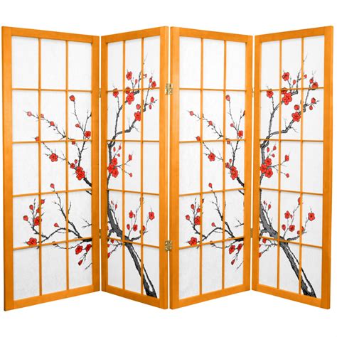 4 Ft Tall Cherry Blossom Shoji Screen