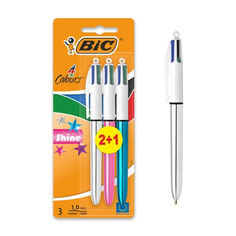 Buy Bic 4 Colours Shine Pens Multicoloured Pen Retractable Ballpoint