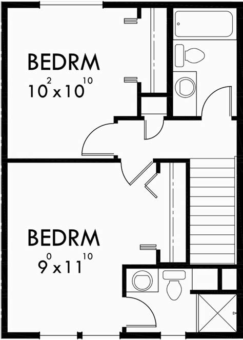 Upper Floor Plan For D 553 Duplex House Plans Small Duplex House Plans