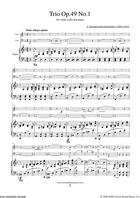 You'll find your piano trio sheet music at sheet music plus. Mendelssohn-Bartholdy - Trio Op.49 No.1 sheet music for ...