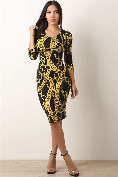 7affordable Chain Print Dresses A 138
