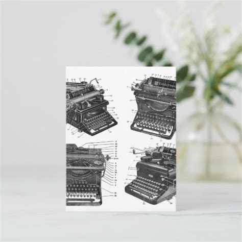 Retro Vintage Kitsch Machines Old Typewriters Postcard Zazzle