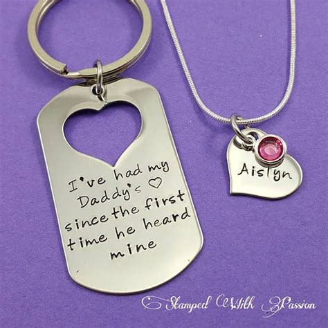 Unique personalized gifts for dad from daughter. Daddy Daughter Jewelry Father Daughter Set Personalized ...