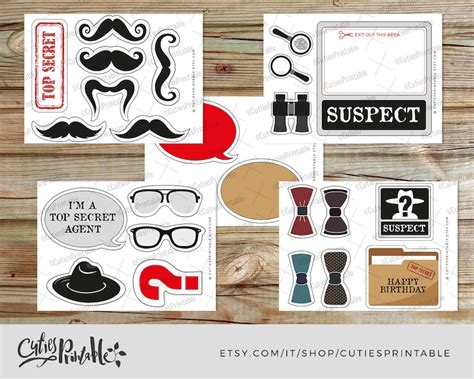 Secret Agent Spy Photo Booth Decoration Detective Birthday Etsy