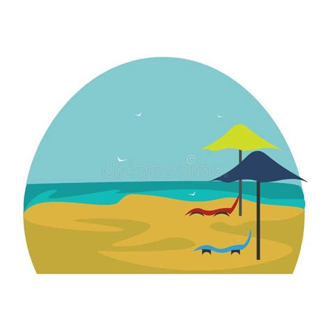 Comfy Deckchairs Vector Or Color Illustration Stock Vector