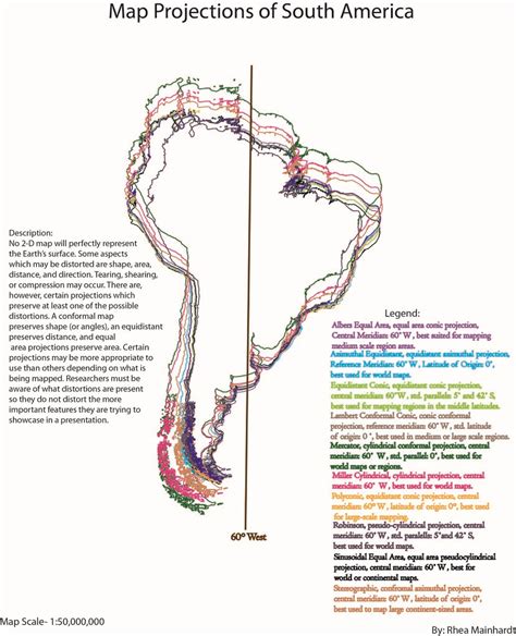 Various Map Projections Of South America Mainharn Flickr