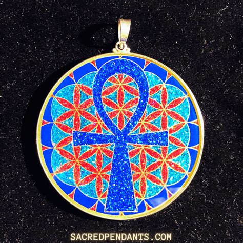 Extra Large Ankh Extra In Flower Of Life Sacred Pendants