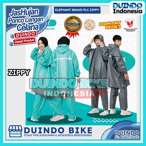 Jual Duindo  Jas Hujan Elephant Brand Zippy Pria Wanita Ponco Lengan