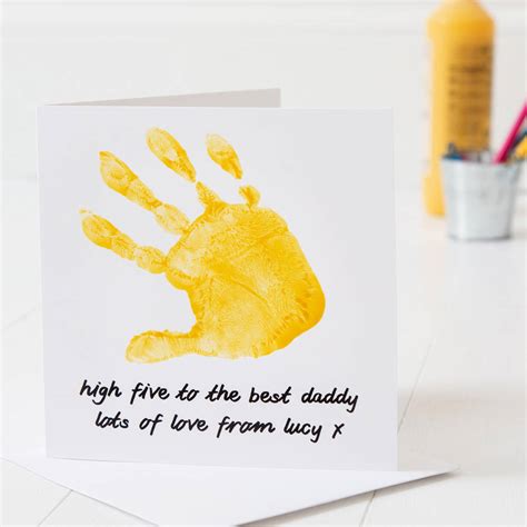 Outrageously cute, funny and rude fathers day cards from top designers. Personalised Hand Print First Father's Day Card By Twenty Seven | notonthehighstreet.com