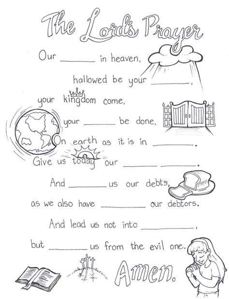 Free lord's prayer coloring pages for kids, teaching children to pray, use our free printable prayer coloring pages for sunday school, vbs click here for hundreds of free bible coloring pages. Lord's Prayer Coloring Page