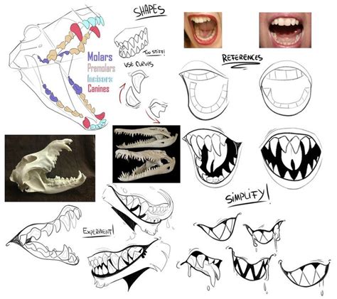 Teeth Fangs Tutorial By DiamondwolfART Art Reference Photos Drawing