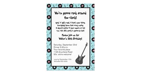 Rock And Roll Party Invitation