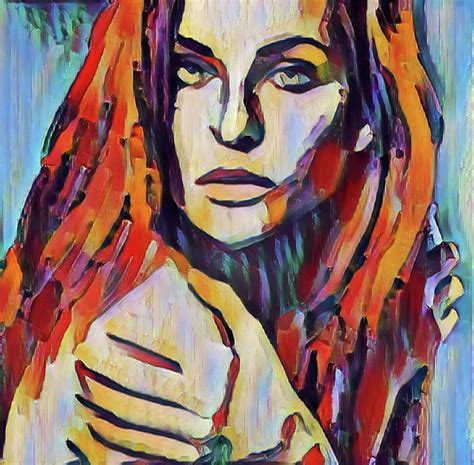 Abstract Colorful Woman Portrait Painting By Nissim Ziv Fine Art America