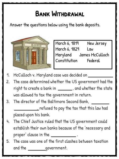 Mcculloch V Maryland Facts Information And Worksheets For Kids