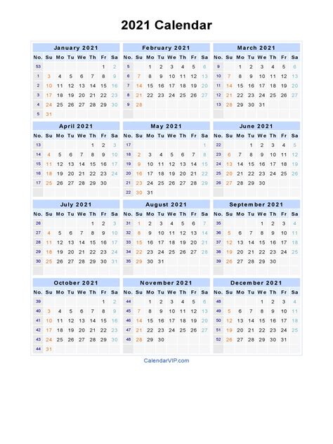 Jump start your new year with this free 2021 printable calendar template! 2021 Calendar - Blank Printable Calendar Template in PDF ...