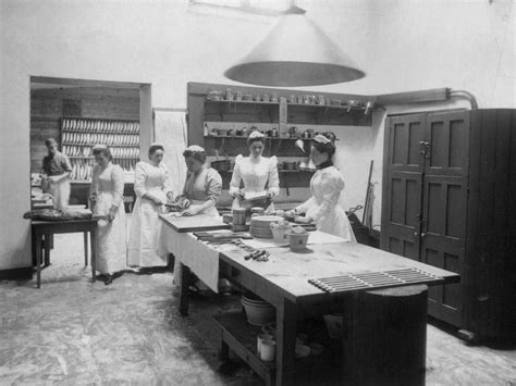 Maids At Work In A Large Kitchen Circa 1890 Third Way Cooking