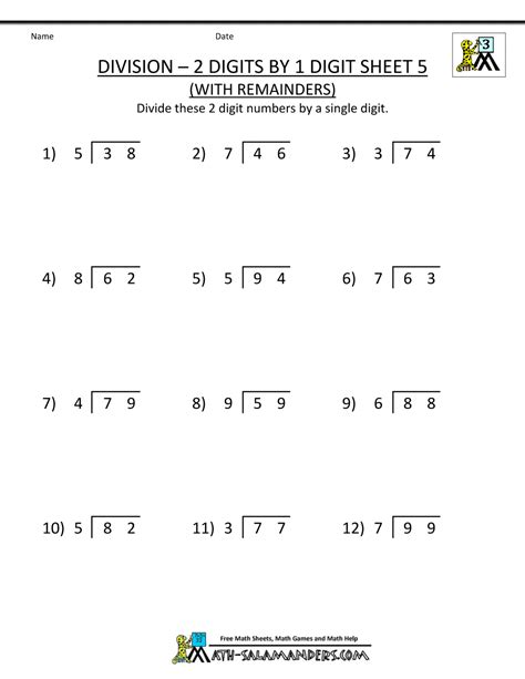 Division Worksheets Grade 3 With The Numbers 2 And 3
