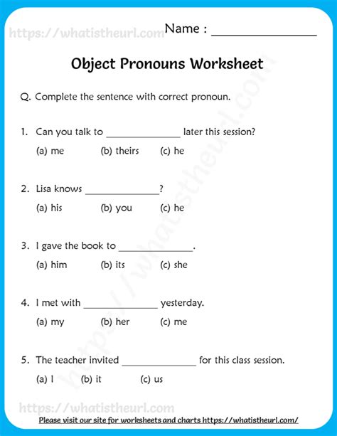 Object Pronouns Worksheet For Grade 4 Your Home Teacher English