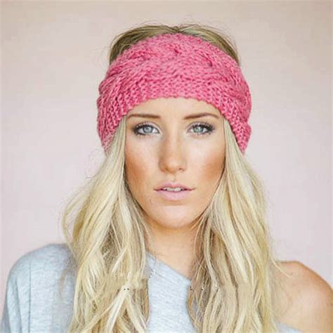 Wool Knitted Headbands For Women Head Wrap Wide Ear Warmer Hairband