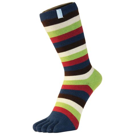 Stripey Toe Socks Pack Deep Blue