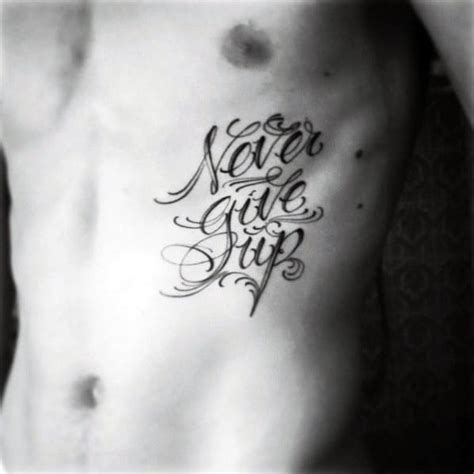 Star tattoo design by yohlenyaoilover on deviantart. 60 Never Give Up Tattoos For Men - Phrase Design Ideas