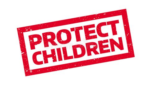 Protect Children Rubber Stamp Stock Vector Illustration Of Cover
