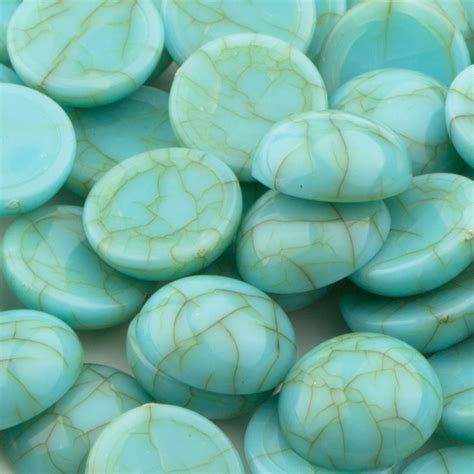 Round Flat Back Acrylic Turquoise Cabochons 12mm Dreamtime Creations