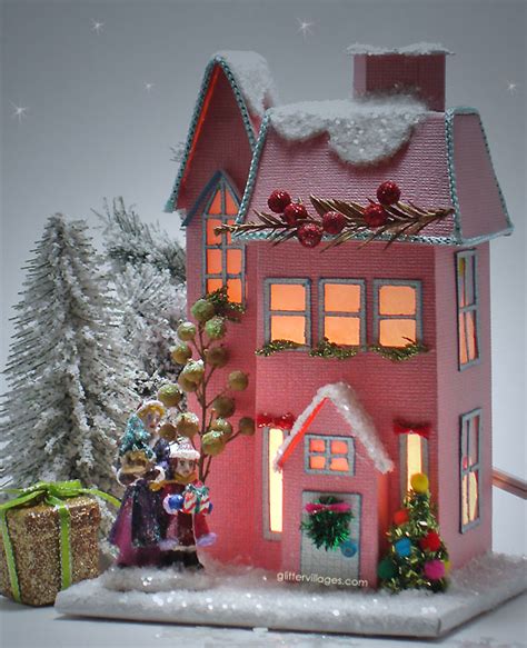 A Christmas Village Begins With A Miniature House Glitter Villages