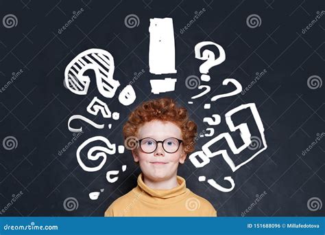 Child And Question Marks On Blackboard Background Stock Photo Image