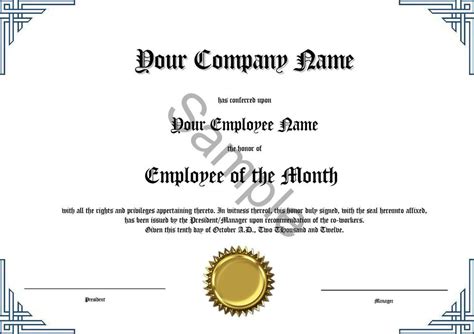We, here at pat zola company, like to authenticate this no objection certificate is issued as per request of the employee. Employee of the Month Certificate * Novelty * Diploma | eBay