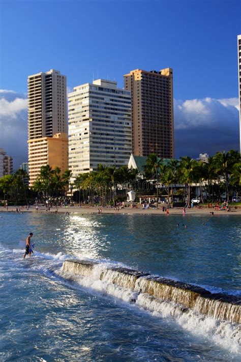 Stock Image Of Waikiki Beach Honolulu Oahu Hawaii Editorial