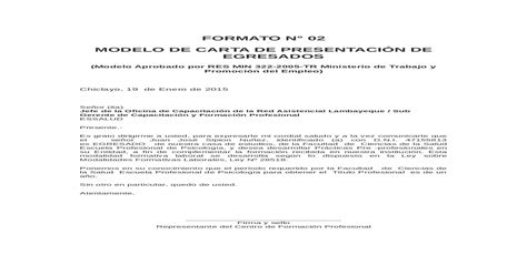 Modelo De Carta De Presentacion Formato 02 Doc Document