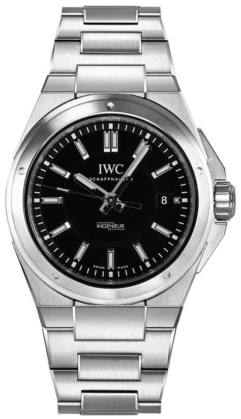 iw323902 iwc ingenieuer automatic steel mens black dial watch
