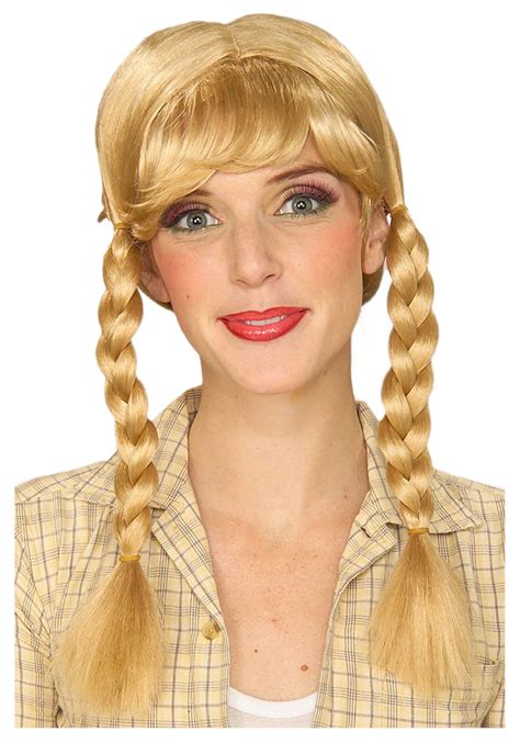 Womens Blonde Braided Wig Oktoberfest Costume Wigs