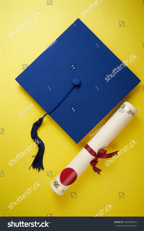 Top View Graduation Mortarboard Diploma On Stock Photo 1683300610