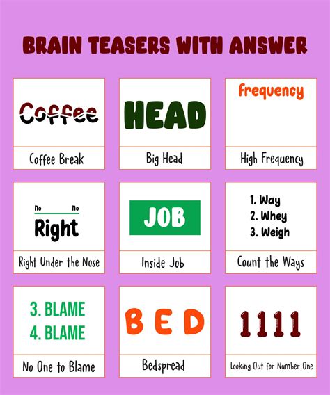 Printable Brain Teasers For Adults 6 Best Printable Brain Teasers For